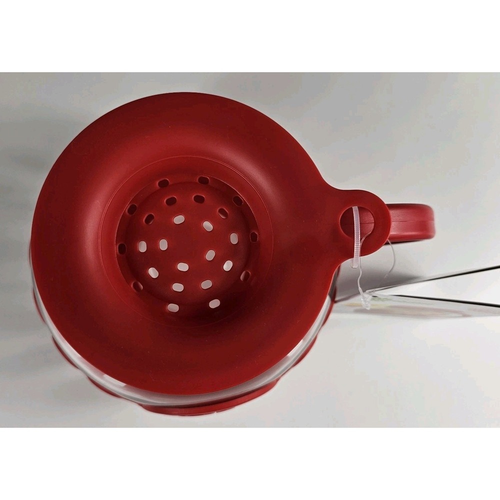 NWT Ecolution Micro-Pop Popcorn Popper 1.5 Qt Glass Dishwasher-Safe Red Microwav - Picture 3 of 8